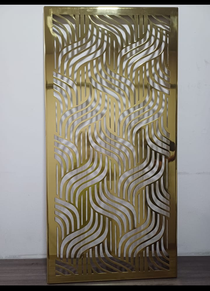 Laser-cut PVD wave panel